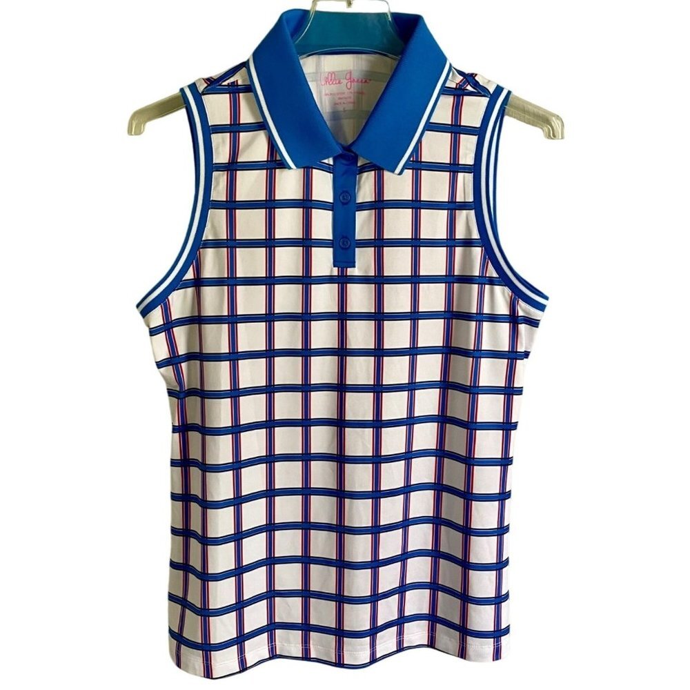 Lillie Green Sleeveless Top Quarter Button with Collar Women's Small NEW